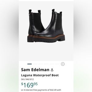 Sam Edelman Laguna Chelsea Boots Black Leather : NWT